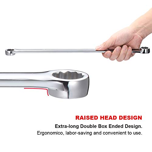 BULLTOOLS Extra Long Double Box End Wrench Set Chrome Vanadium Steel