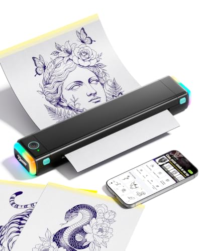 Phomemo M08F Tattoo Drucker Bluetooth mit Lichtleiste Thermodrucker Tattoo