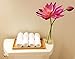 Spa Towels & Wood Tray Set: 6 pack Pure White 100% Cotton Washcloths (Bamboo Wood)
