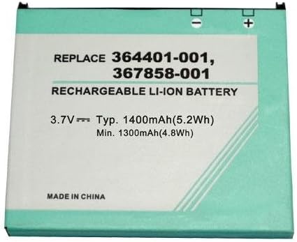 Li-Ion 3.70 V 1440 mAh Battery Compatible with HP 360136-001, 364401-001, 364401-002, 367205-001, 367858 455613, FA285 A, iPAQ rx3000, iPAQ rx3100, iPAQ rx3115, iPAQ rx3400, iPAQ rx3417, iPAQ rx3700, iPAQ rx3715, Ipaq Hx2000, iPAQ hx2100, iPAQ hx2110, iPAQ hx2190, iPAQ hx2400, iPAQ hx2410, iPAQ hx2415, iPAQ hx2490, iPAQ hx2495, iPAQ hx2700, iPAQ hx2750, iPAQ hx2755, iPAQ hx2790, iPAQ hx2795, iPAQ HX, RX Series Pocket PC Battery