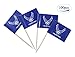 JBCD US Air Force Wings Toothpick Flag Mini Small Cupcake Topper Flags, 100 pcs