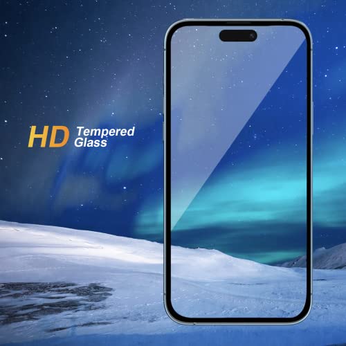 NatuBeau 3 Pack Screen Protector Compatible with iPhone 14 Pro with 3 Pack Camera Lens Protector, iPhone 14 Pro Screen Protector Tempered Glass, 6.1 inch