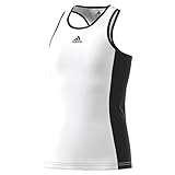 adidas Girls Tennis Court Tank Top, White/Black, X-Small
