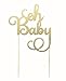 Oh Baby Shower Cake Topper Decoration – Hard Cardboard Gold Glitter 1 Pack – by ROUNDSQUARE