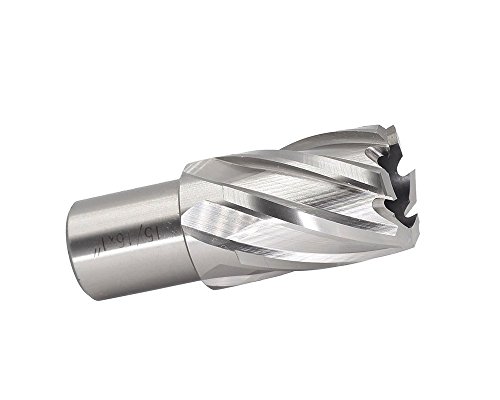 Annular Cutter JESTUOUS 3/4 Inch Weldon Shank 15/16 Cutting Diameter 1 Cutting Depth Two-Flat HSS Kit for Magnetic Drill Press,1 Piece