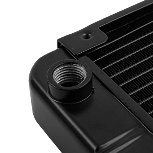 uxcell Aluminum Computer CPU 18 Pipes Water Cooling Heat Exchanger Radiator Black