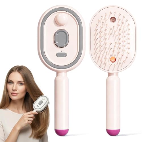 Electric Spray Air Cushion Massage Comb,2026 New Electric Spray Air Cushion Brush,Rechargeable Steaming Massage Hair Care Brush for Hair for Reduce Frizz, Nourishes Hairs,Anti-Static (pink)