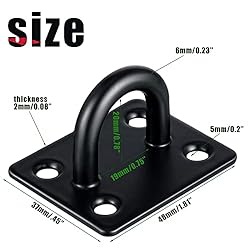 12 Sets Stainless Steel Ceiling Hooks Pad Eye Snap
