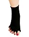 Nachvorn Yoga Sports GYM Five Toe Separator Socks Alignment Pain Health Massage Socks, Prevent Foot Cramps, One Pair,Black
