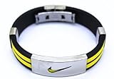 Thick Nike Silicone Wristband Basketball Baseball Hiking Running Football Bracelet (Yellow)