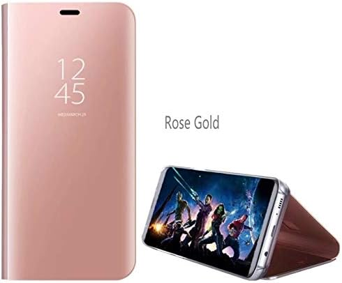 BELLA BEAR Case for Oppo Reno,Mirror Case Bracket Function Full Screen Protection Flip Cover for Oppo Reno -Rose Gold