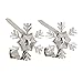 Haute Decor MantleClip Stocking Holders with Removable ZINC Alloy Holiday Icons (2-Pack Snowflake, Silver) - Christmas Stocking Hanger Hook Set - Holds Stocking Safely on Mantels up to 3 Inches Thick