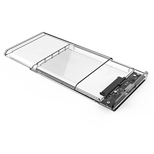 YSSHUI 2.5 External Hard Drive Disk Case SSD / HDD Caddy USB 3.0 Portable Solid State Hard Disk Enclosure Max 2TB Case Tool Free 5 Gbps Support UASP - Transparent