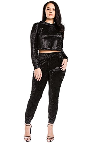 plus size crushed velvet tracksuit