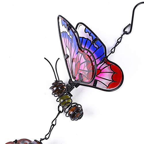 WEISIPU Windwings 3D Butterfly Wind Chimes - Outdoor Metal Windchime Garden Chimes Home Garden Decoration (Pink)