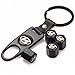 CzlpV Black Car Wheel Tire Valve Caps Tyre Stem Air Caps Keychain Styling For HYUNDAI
