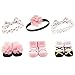 Hudson Baby Baby Girls' Headband and Socks Set, 6 Piece, Pink/Gold, 0-9 Months