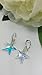 Royal Crystals Sterling Silver 925 Aurora Borealis AB Iridescent Leverback Star Dangle Earrings Made with Imitation of Crystals