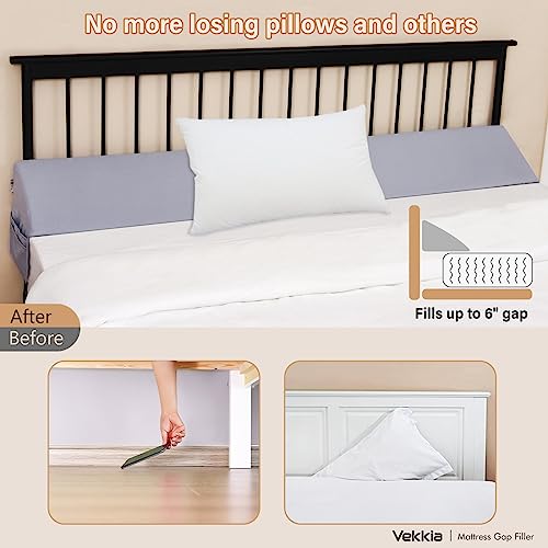 Vekkia Dual Density Bed Wedge Pillow/Mattress Gap Filler/Headboard