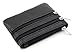 DEEZOMO Women's Top Grain Cowhide Leather Card Case Wallet / Coin Change Purse with Key Ring - Black