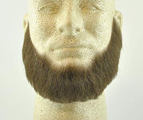 Full Character Beard MEDIUM BROWN w/ Spirit Gum - REALISTIC! 100% Human Hair - Adhesive Included - no. 2024 - Perfect for Theater! - Thumbnail 2