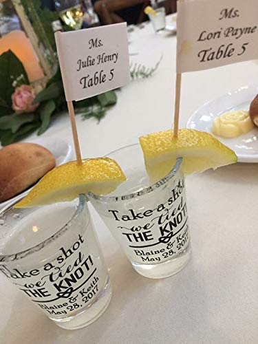 Personalized wedding favor shot glasses, take a shot we tied the knot, customized just for you! - Thumbnail 5