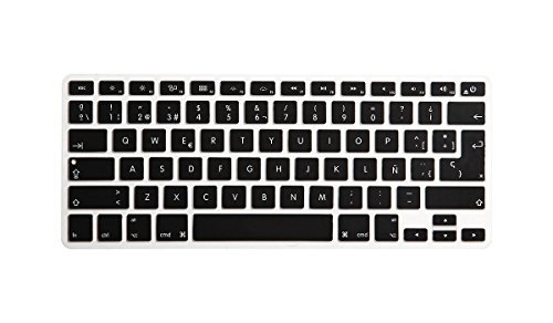 HRH Spanish Language Silicone Keyboard Cover Skin for MacBook Air 13,for MacBook Pro13/15/17 (with or w/Out Retina Display,2015 or Older Version),for iMac Older,USA and European Layout