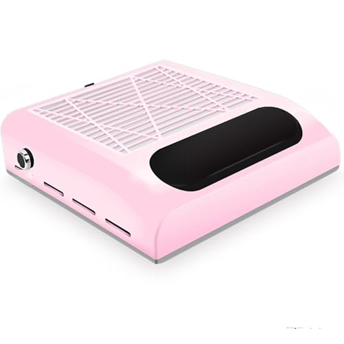 VOLTIX Professional Desktop Nail Extractor for Pedicure and Manicure, Nail Vacuum Cleaner with Adjustable Suction Speed and Intensity, Nail Dust Collector (Pink)