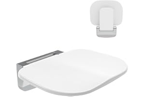 Vamotto Folding Shower Seat Wall Mounted, Compact Bathing Shower Chair, Collapsible Fold Up Shower Bench for Elderly and Disa