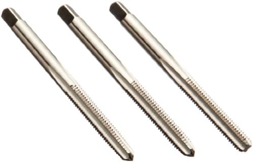 Union Butterfield 1528S(UNC) High-Speed Steel Hand Tap Set, Uncoated (Bright) Finish, Round Shank With Square End, 3-Piece (1 Taper, 1 Plug, 1 Bottoming Chamfer), H2 Tolerance, 6-32