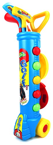 Champion Sport Children Kid's Toy Golf Golfing Playset w/ 5 Balls, 3 Clubs, 2 Practice Holes, 2 Flags (Colors May Vary)