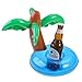 BESTOYARD Floating Drink Holder 12 Pack Palm Tree Inflatable Pool Cup Holders with Mini Air Pump