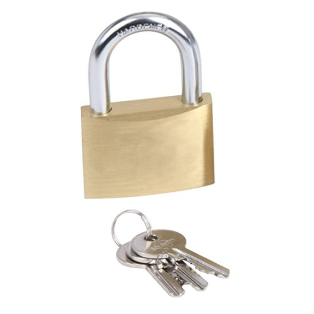 Merriway BH03561 Brass Padlock with 3 x Keys, 60mm (2.3/8 inch)