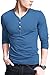 Neonysweets Mens Long Sleeve Henley Shirts With Button Placket