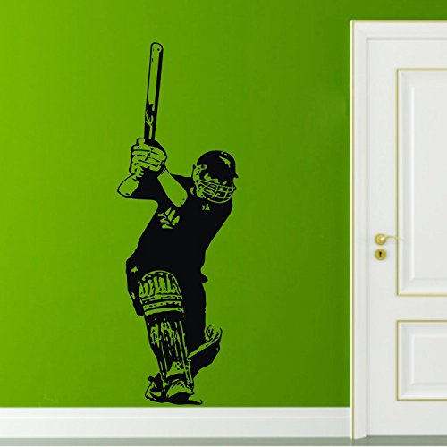 ColorfulHall 40x120cm famous sports wall decals Cricket Cricket Player hit cricket bat paint art for home