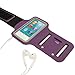 igadgitz U2135 Reflective Anti-Slip Neoprene Sports Gym Jogging Armband Compatible with Apple iPod Nano 7th Generation 16GB - Purple