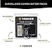 Vosker Rechargeable Battery Pack and Charger for V100 and V200 Security Cameras, Long Lasting Lithium Ion, Fast Charge 2000 mAh Capacity, Cold Weather Resistant