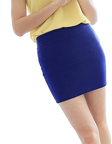 Sasairy mujeres señoras Bodycon Stretch Mini faldas algodón ...