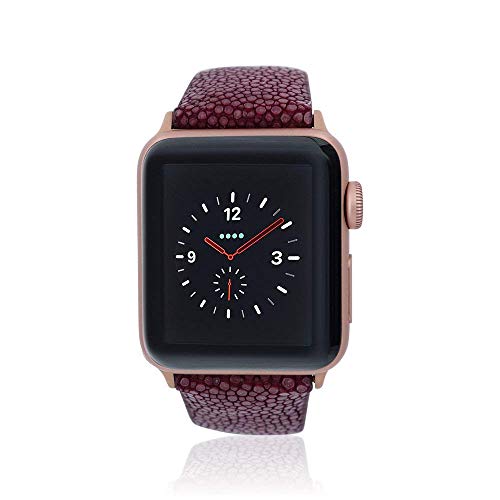 fitjewels for Apple Watch Band 38/40mm - Stingray - Vine/Black - Rose Gold Adapter Clasp- Leather iwatch Strap Replacement Band with Butterfly Clasp for Apple Watch Series 4 Series 3 Series 2 Series 1