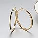 Circle Polished Shiny 18K Gold Plated Black Hoop Earrings