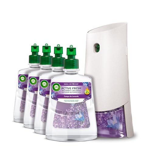 Active Fresh Kit Ambientador Automático, Lavanda, Difusor + 4 Recambios, 280 Días