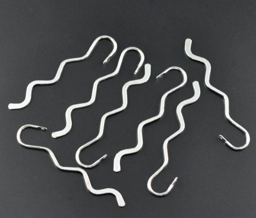Rockin Beads Brand, 20 Beading Wavy Bookmarks Shiny Silver 3 1/4"x 5/8, 3.4mm Hole