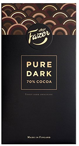 2 Bars x 95g of Fazer Pure Original Finnish Dark Chocolate 70% Cocoa (Suomi)