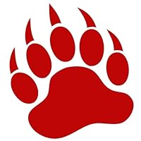 spdecals Grizzly Bear Paw Print Car Window Vinyl Decal Sticker (Red, 6")