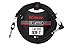 KIRLIN Cable LGI-202-10/BK 10-Feet Straight to Right Angle 1/4-Inch Plug LightGear Instrument Cable with Black PVC Jacket