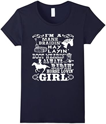 Women's Horse Loving Girl Gift Horseback Riding Poem T-Shirt Small Navy