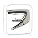 Thalia Capos 200 Series Professional Guitar Capo w/ 14 Interchangeable Fret Pads – For Acoustic, Classical, & Electric Guitars - Chrome Plated Finish with Blue Abalone Inlay