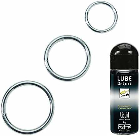 ForPlay Lube Deluxe Liquid 2.5 Oz Bottle Premier Long Lasting Lubricant with Free Spartacus 3 Pc Metal Ring Set