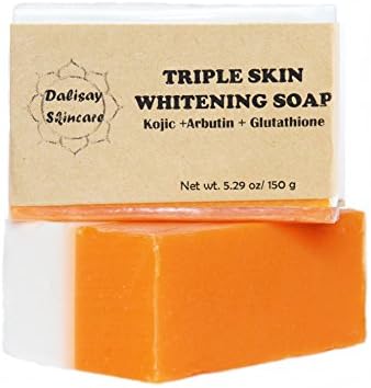 2 Bars Triple Whitening Kojic Acid + Glutathione &amp; Arbutin Natural Skin Whitening Bleaching Soap 150 grams Each Bar