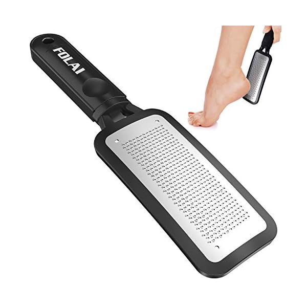 FOLAI-Foot-File-Foot-Pedicure-Tool-Stainless-Steel-Foot-File-Dead-Skin-Remover-Foot-Care-Pedicure-Tool-for-Cracked-Feet-Make-Foot-Beauty-and-Extra-SmoothBlack FOLAI Foot File Foot Pedicure Tool, Stainless Steel Foot File, Dead Skin Remover Foot Care Pedicure Tool for Cracked…